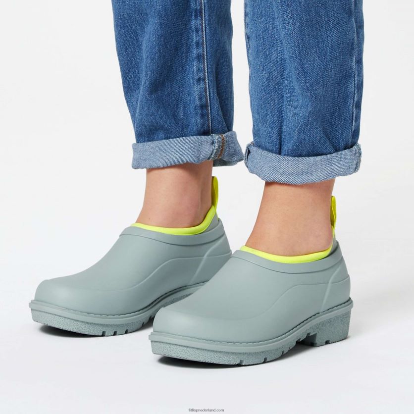 wonderclog neon-pop waterdichte rubberen klompen vrouwen Fitflop F4BXJ8342 koel blauw