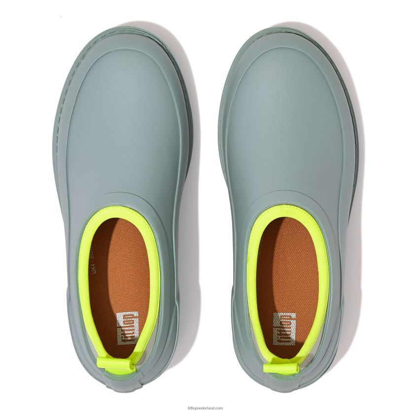 wonderclog neon-pop waterdichte rubberen klompen vrouwen Fitflop F4BXJ8342 koel blauw