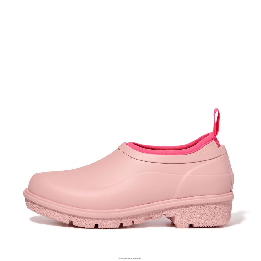 wonderclog neon-pop waterdichte rubberen klompen vrouwen Fitflop F4BXJ8343 roze zout