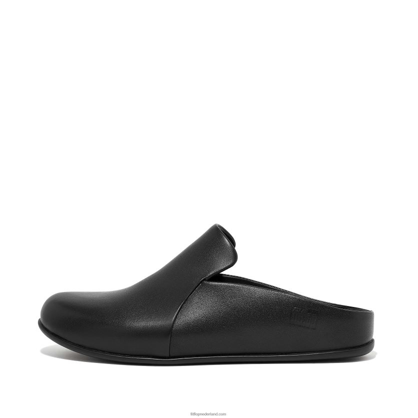 chrissie ii haus leren pantoffels vrouwen Fitflop F4BXJ8326 helemaal zwart