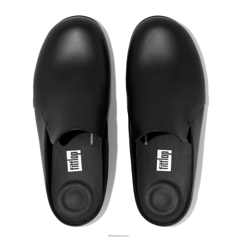 chrissie ii haus leren pantoffels vrouwen Fitflop F4BXJ8326 helemaal zwart