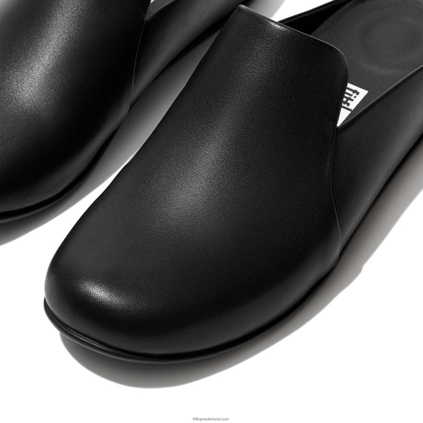 chrissie ii haus leren pantoffels vrouwen Fitflop F4BXJ8326 helemaal zwart