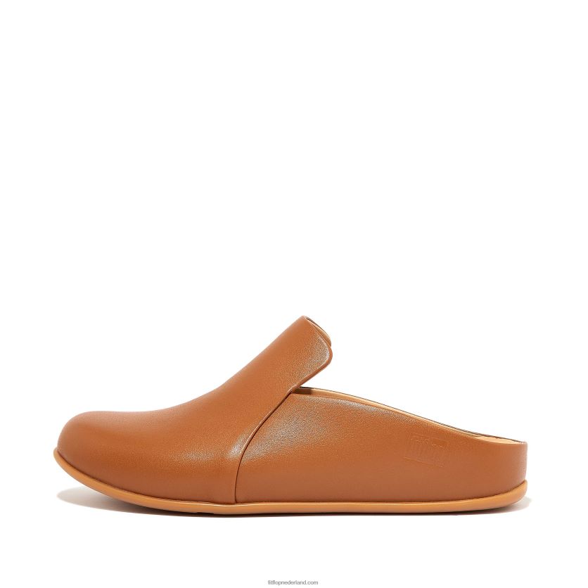 chrissie ii haus leren pantoffels vrouwen Fitflop F4BXJ8327 lichte tint