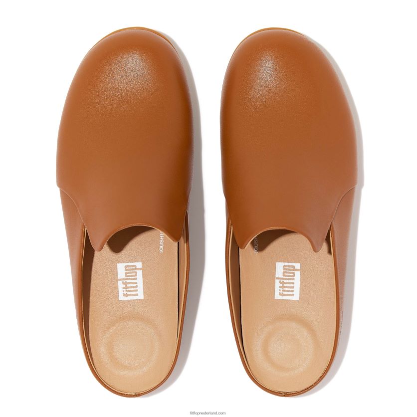 chrissie ii haus leren pantoffels vrouwen Fitflop F4BXJ8327 lichte tint