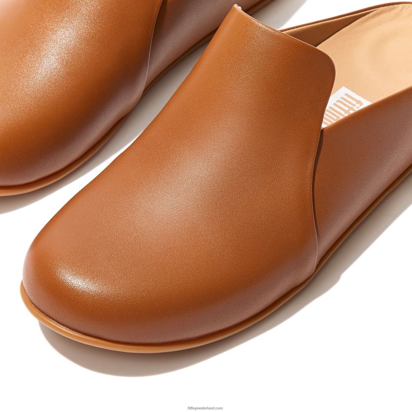chrissie ii haus leren pantoffels vrouwen Fitflop F4BXJ8327 lichte tint