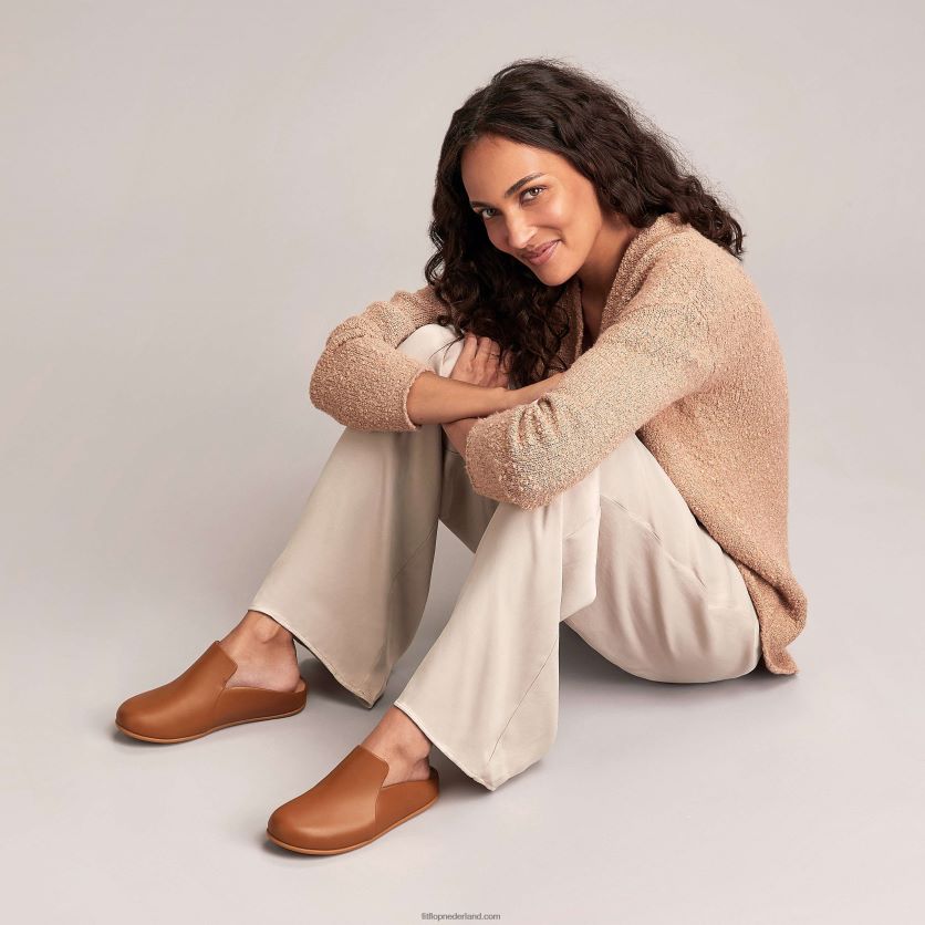 chrissie ii haus leren pantoffels vrouwen Fitflop F4BXJ8327 lichte tint
