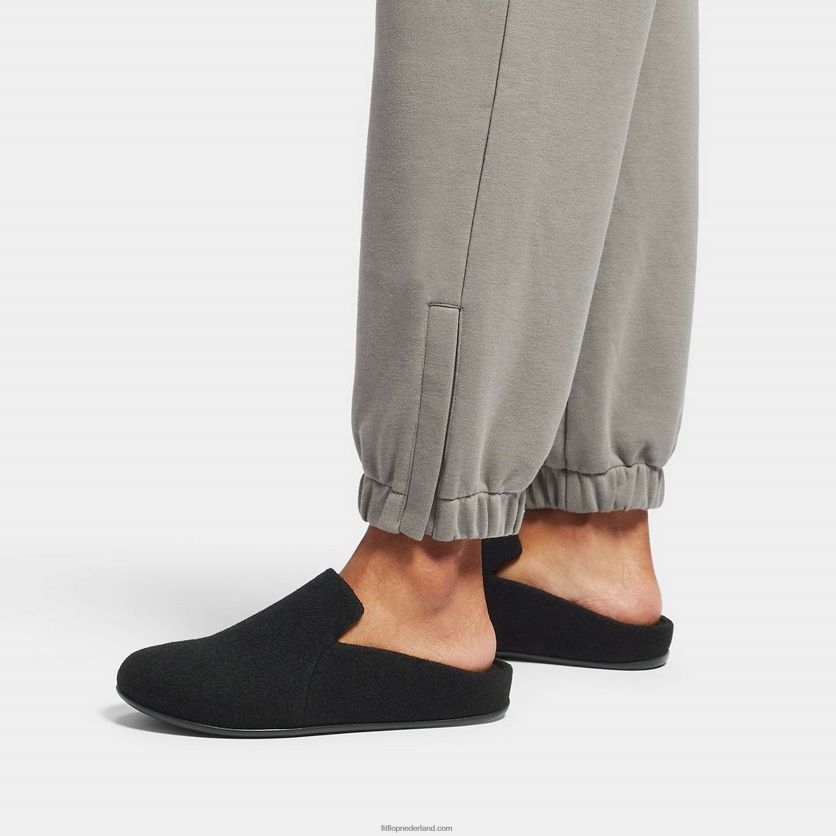 chrissie ii haus vilten pantoffels vrouwen Fitflop F4BXJ8325 helemaal zwart