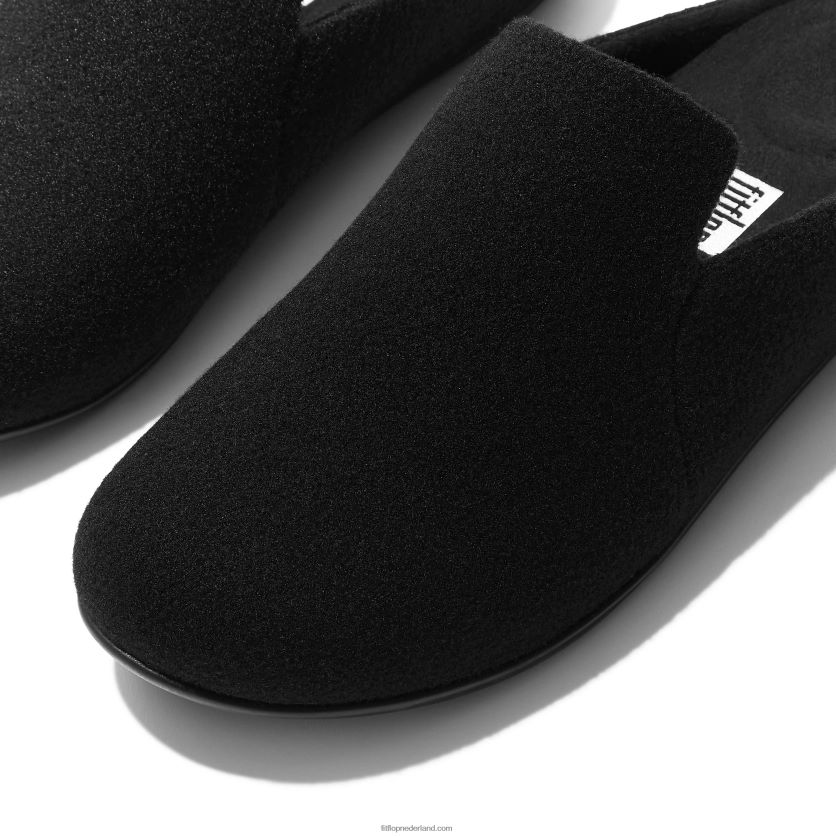 chrissie ii haus vilten pantoffels vrouwen Fitflop F4BXJ8325 helemaal zwart