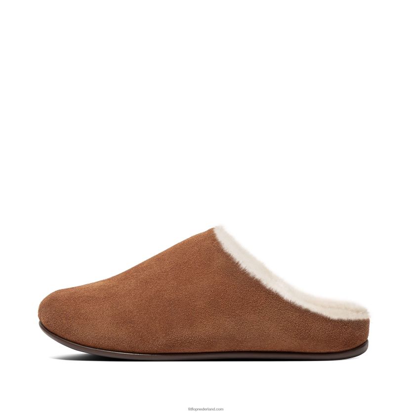 chrissie pantoffels van geschoren suède vrouwen Fitflop F4BXJ8322 tuimelde bruin