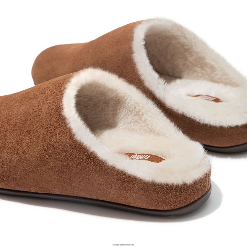 chrissie pantoffels van geschoren suède vrouwen Fitflop F4BXJ8322 tuimelde bruin