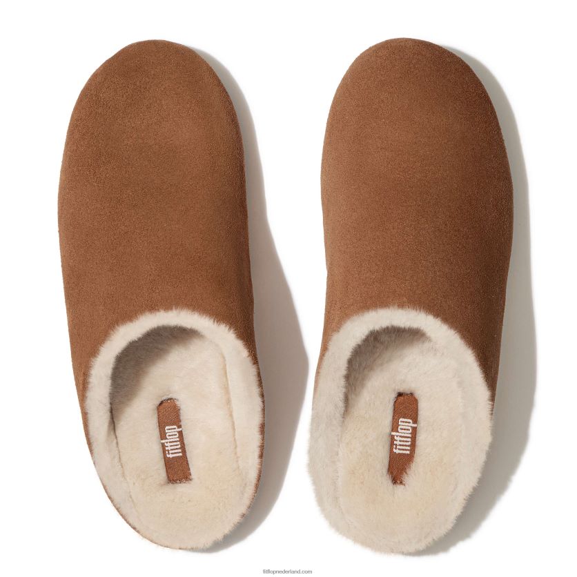 chrissie pantoffels van geschoren suède vrouwen Fitflop F4BXJ8322 tuimelde bruin
