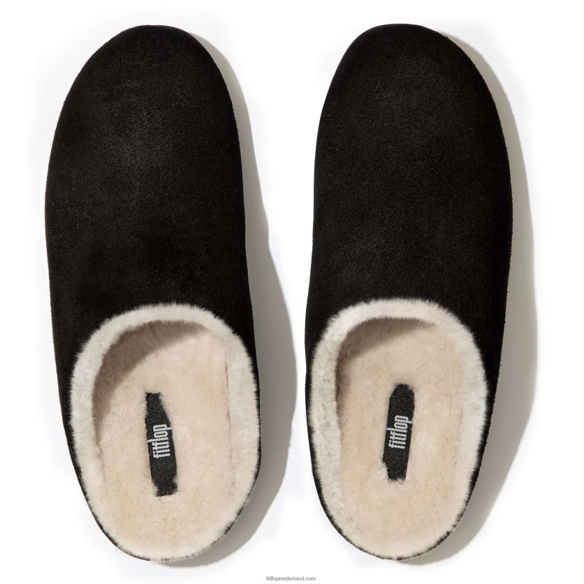 chrissie pantoffels van geschoren suède vrouwen Fitflop F4BXJ8323 zwart