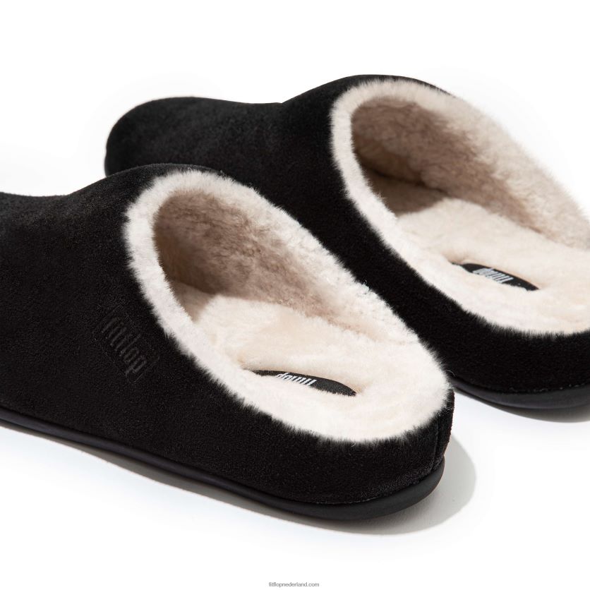 chrissie pantoffels van geschoren suède vrouwen Fitflop F4BXJ8323 zwart