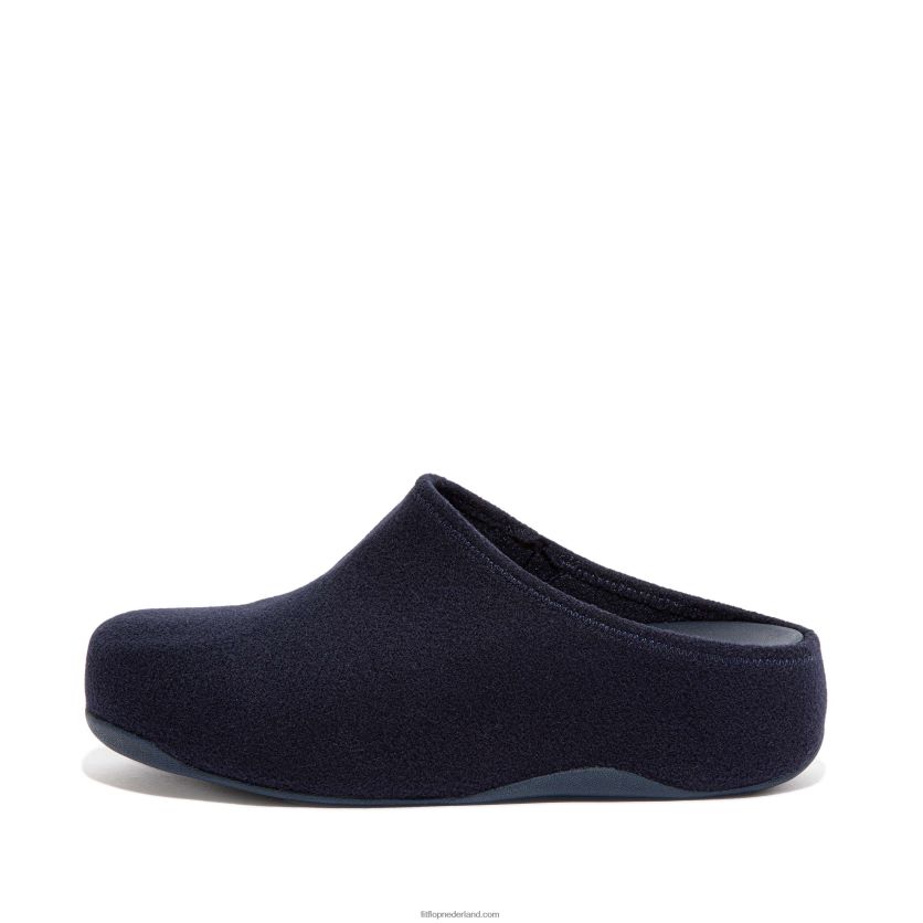 shuv zachte vilten klomppantoffels vrouwen Fitflop F4BXJ8320 middernacht marine