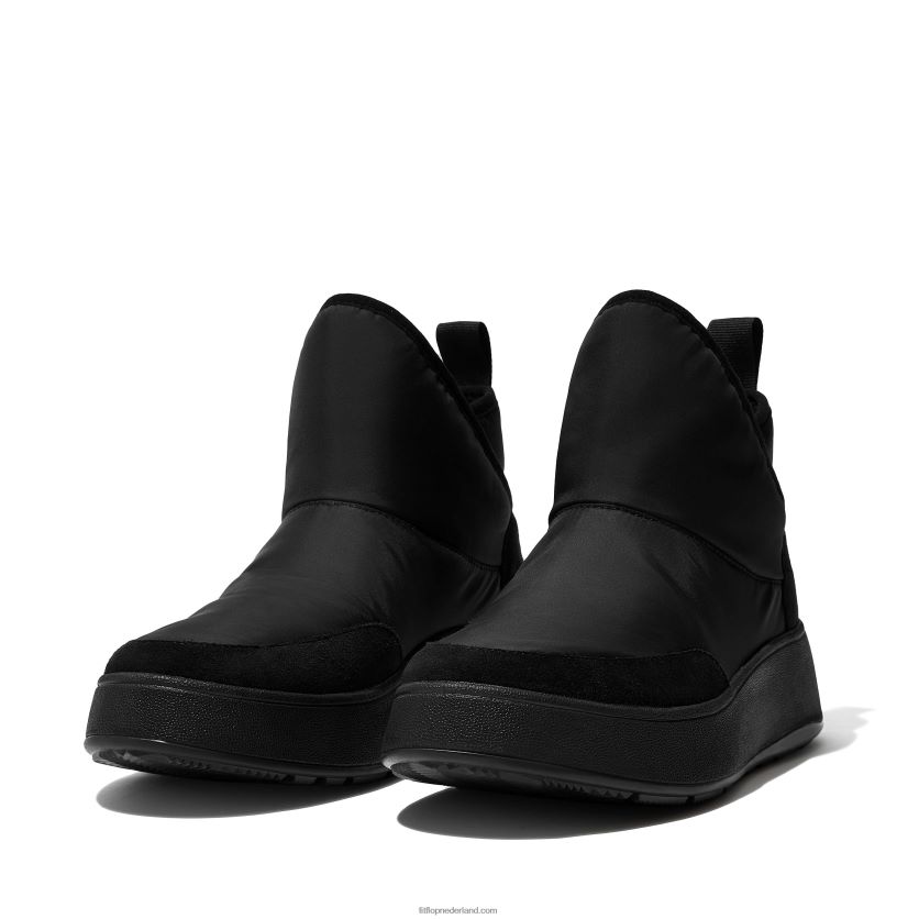 f-mode e01 biofleece gevoerde flatform bootie sneakers vrouwen Fitflop F4BXJ8283 helemaal zwart
