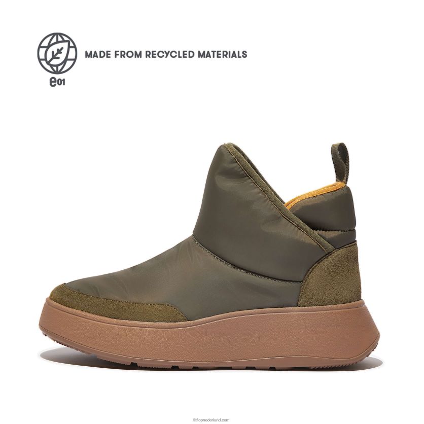 f-mode e01 biofleece gevoerde flatform bootie sneakers vrouwen Fitflop F4BXJ8284 bemoste mix
