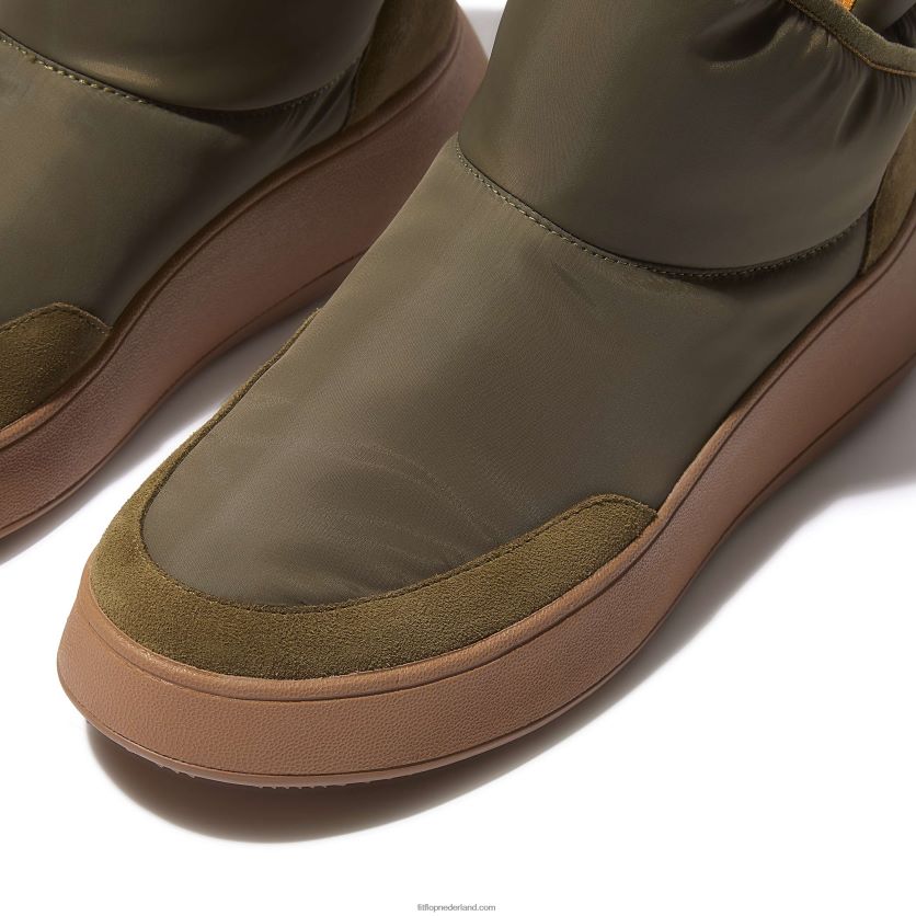 f-mode e01 biofleece gevoerde flatform bootie sneakers vrouwen Fitflop F4BXJ8284 bemoste mix