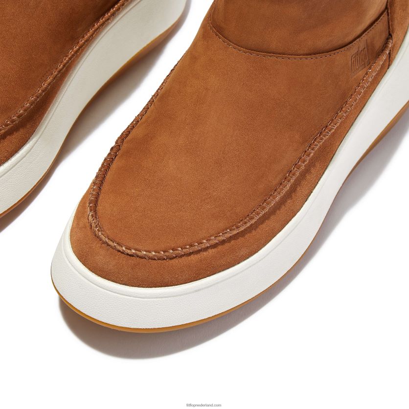 f-mode nubuckmix bootiesneakers met plateauzolen vrouwen Fitflop F4BXJ8297 lichte tint