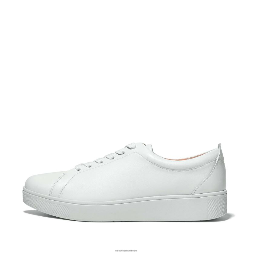 leren rallyschoenen vrouwen Fitflop F4BXJ8243 zeeschuim blauw