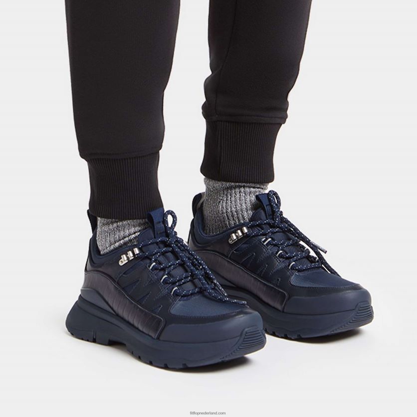 neo-d-hyker wandelschoenen van leermix vrouwen Fitflop F4BXJ8259 allemaal marine
