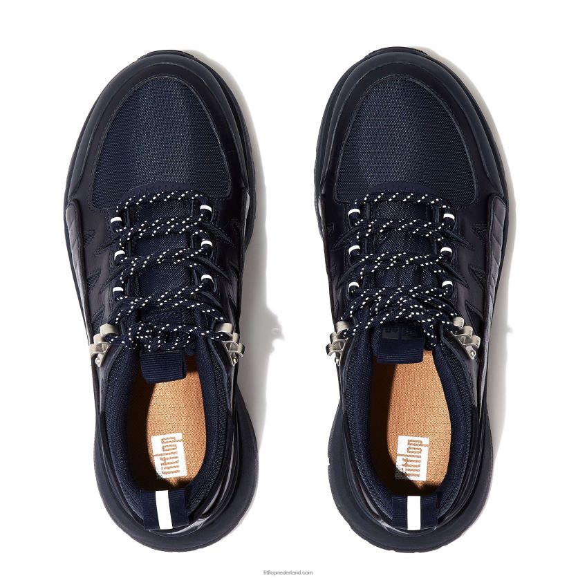neo-d-hyker wandelschoenen van leermix vrouwen Fitflop F4BXJ8259 allemaal marine