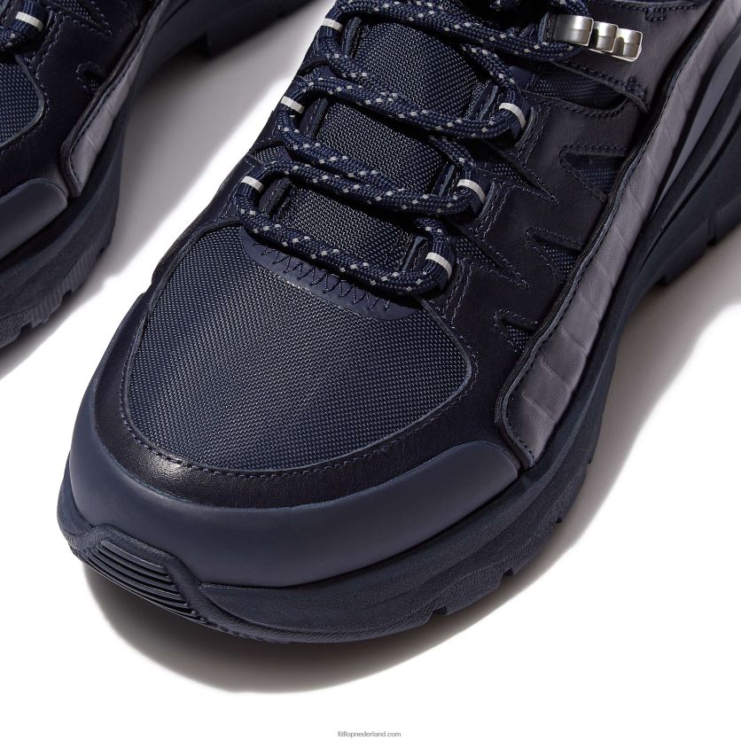 neo-d-hyker wandelschoenen van leermix vrouwen Fitflop F4BXJ8259 allemaal marine