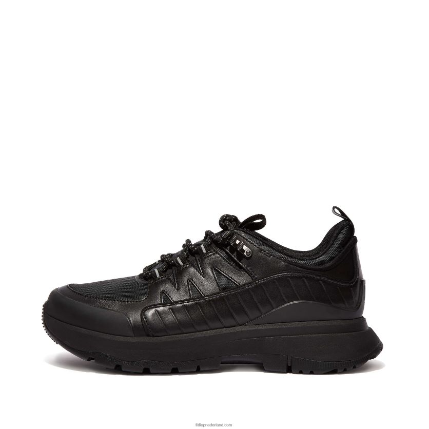 neo-d-hyker wandelschoenen van leermix vrouwen Fitflop F4BXJ8260 helemaal zwart