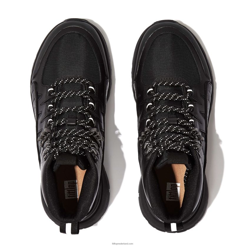neo-d-hyker wandelschoenen van leermix vrouwen Fitflop F4BXJ8260 helemaal zwart