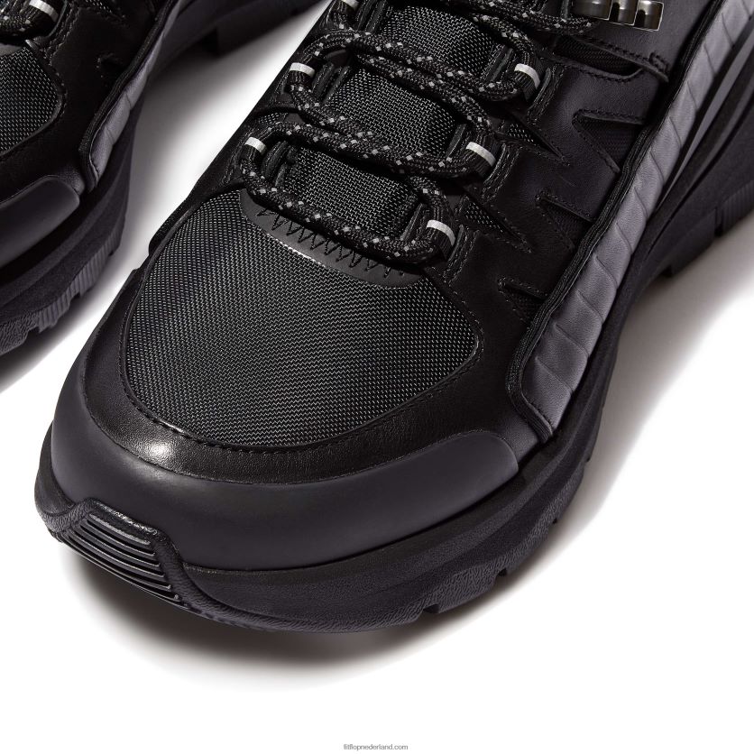 neo-d-hyker wandelschoenen van leermix vrouwen Fitflop F4BXJ8260 helemaal zwart