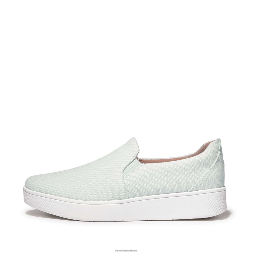 rally canvas instap skatesneakers vrouwen Fitflop F4BXJ8265 zeeschuim blauw