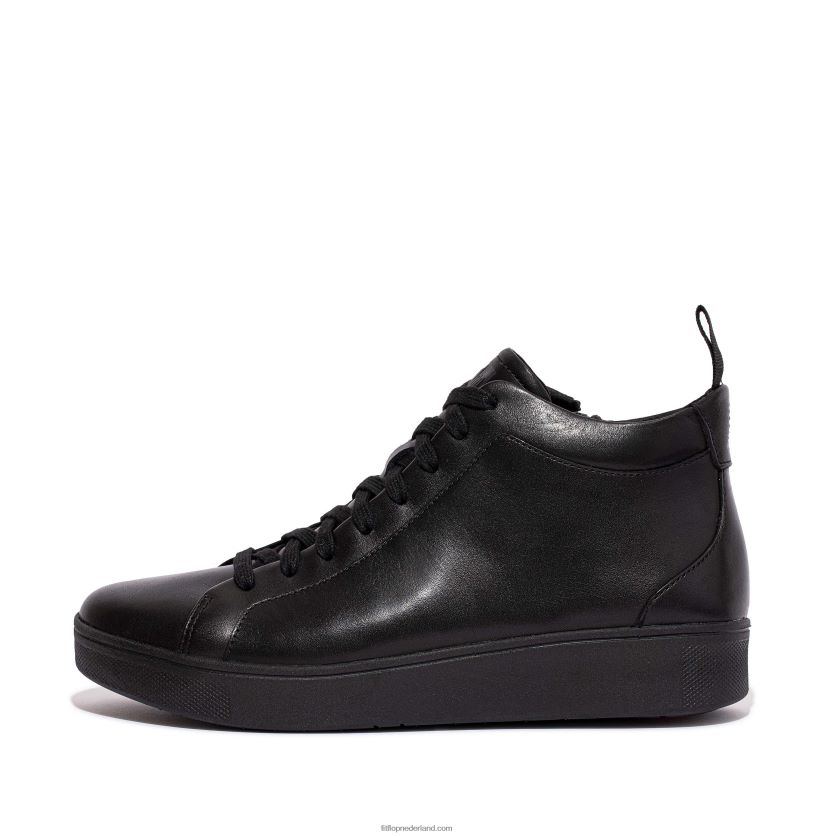 rally leren high-top sneakers vrouwen Fitflop F4BXJ8279 helemaal zwart
