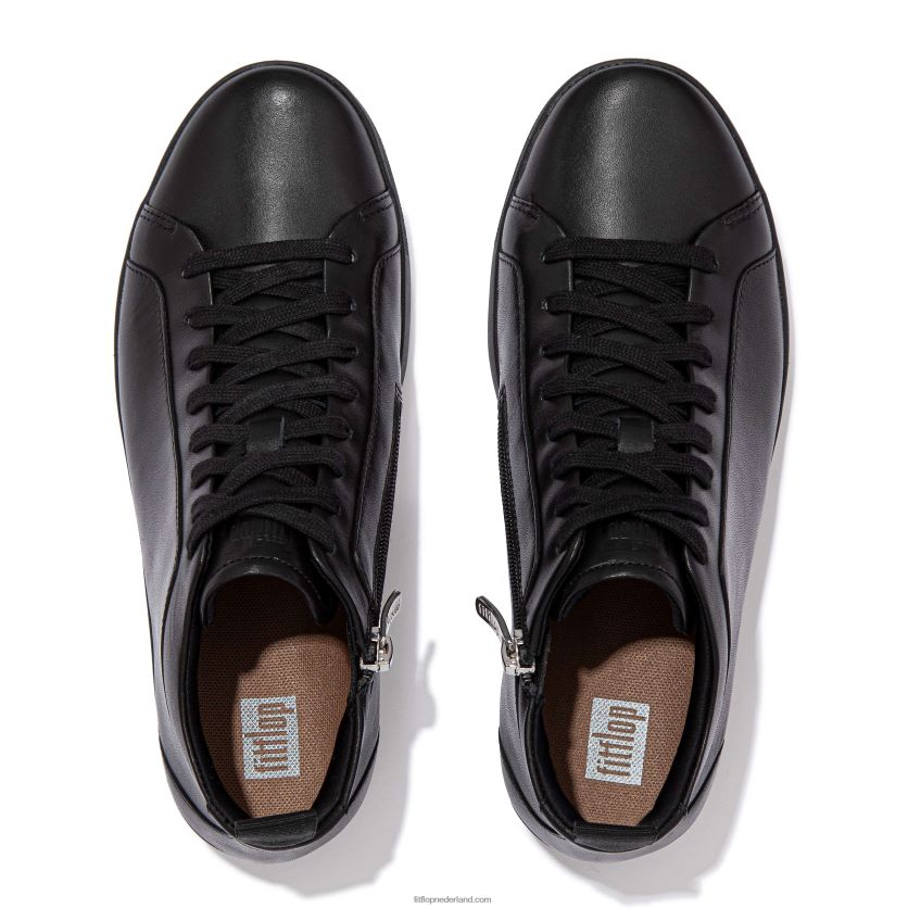 rally leren high-top sneakers vrouwen Fitflop F4BXJ8279 helemaal zwart
