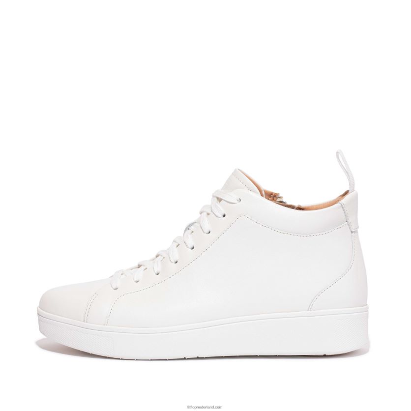 rally leren high-top sneakers vrouwen Fitflop F4BXJ8280 stedelijk wit