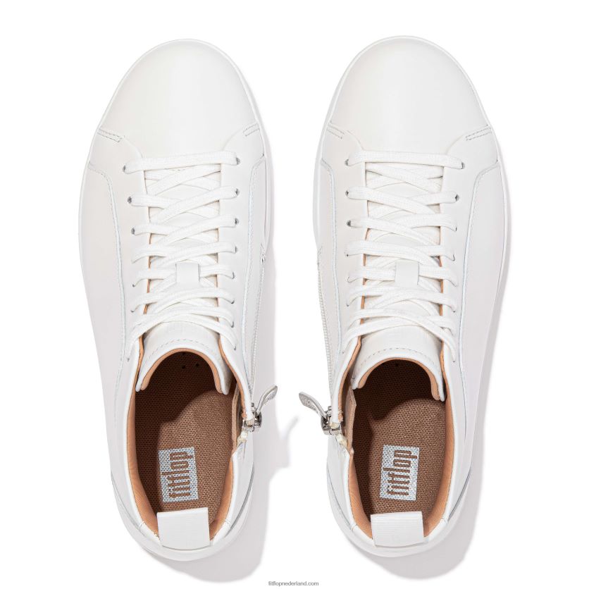 rally leren high-top sneakers vrouwen Fitflop F4BXJ8280 stedelijk wit