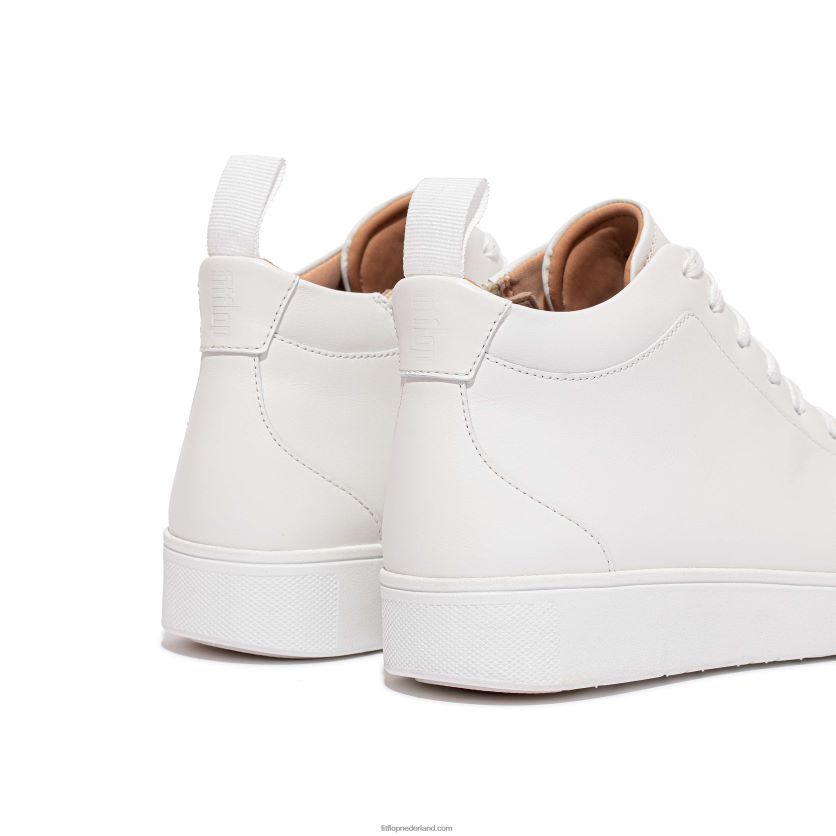 rally leren high-top sneakers vrouwen Fitflop F4BXJ8280 stedelijk wit