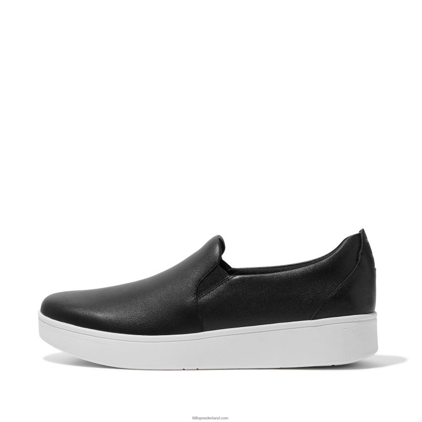 rally leren instap skate sneakers vrouwen Fitflop F4BXJ8281 zwart