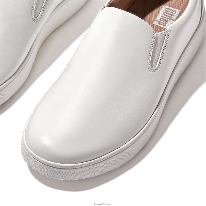 rally leren instap skate sneakers vrouwen Fitflop F4BXJ8282 stedelijk wit
