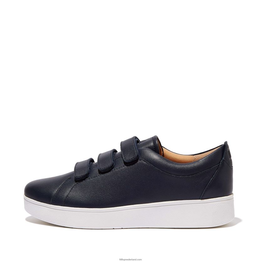 rally sneakers met leren bandjes vrouwen Fitflop F4BXJ8261 middernacht marine