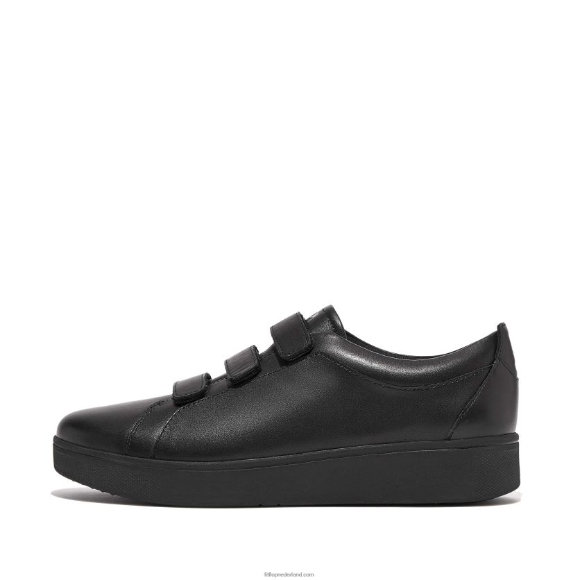 rally sneakers met leren bandjes vrouwen Fitflop F4BXJ8264 helemaal zwart