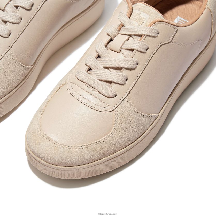 rally sneakers van leer/suède vrouwen Fitflop F4BXJ8220 steenbeige