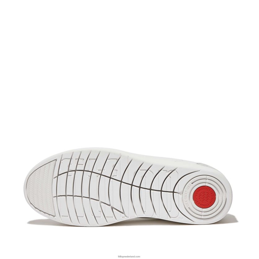 rally sneakers van leer/suède vrouwen Fitflop F4BXJ8221 wit/zeeblauw