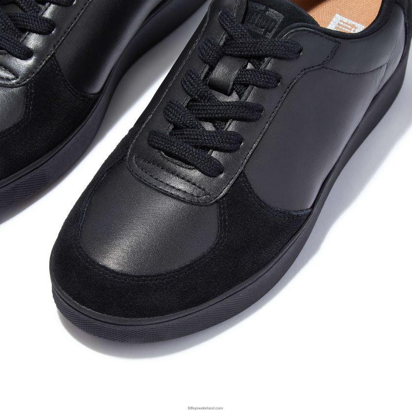 rally sneakers van leer/suède vrouwen Fitflop F4BXJ8224 helemaal zwart