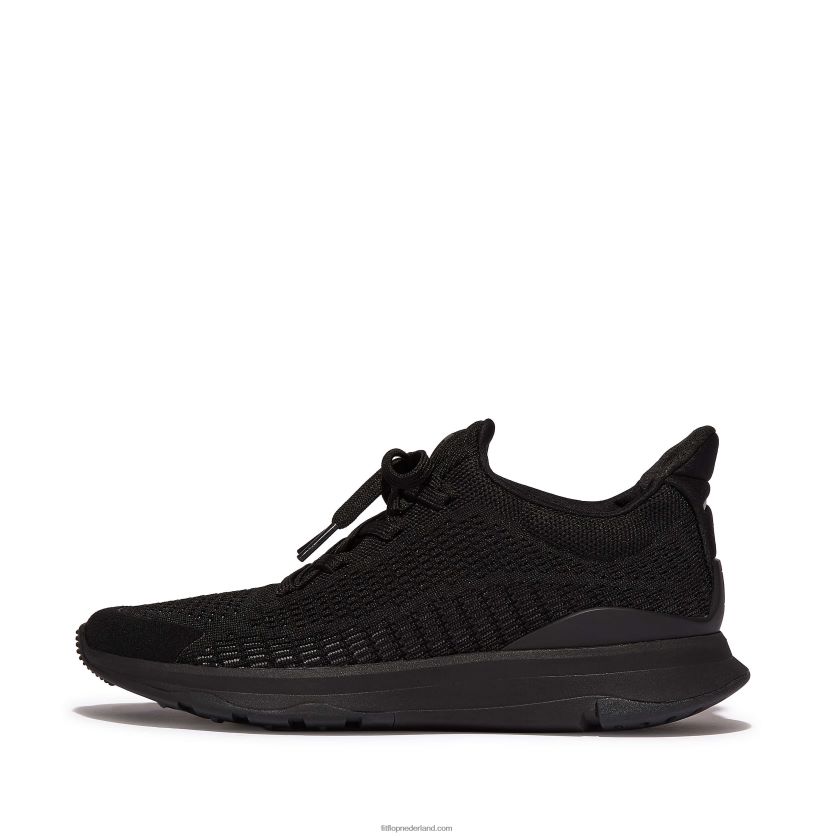 vitamine ffx gebreide sportschoenen vrouwen Fitflop F4BXJ8253 helemaal zwart