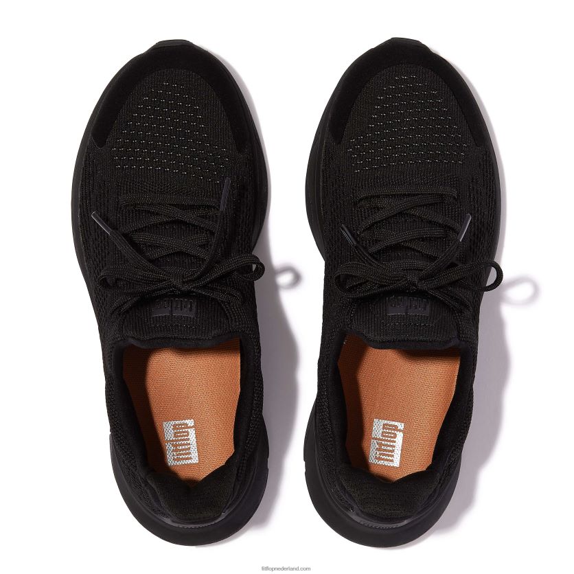 vitamine ffx gebreide sportschoenen vrouwen Fitflop F4BXJ8253 helemaal zwart