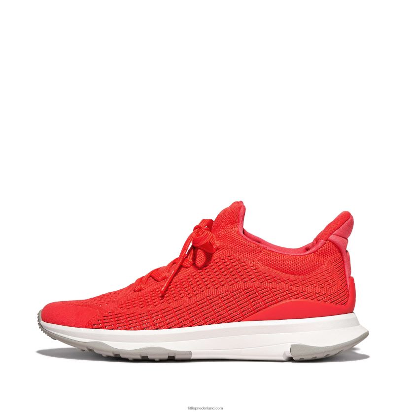 vitamine ffx neon reflecterende gebreide sportschoenen vrouwen Fitflop F4BXJ8240 neon-oranje