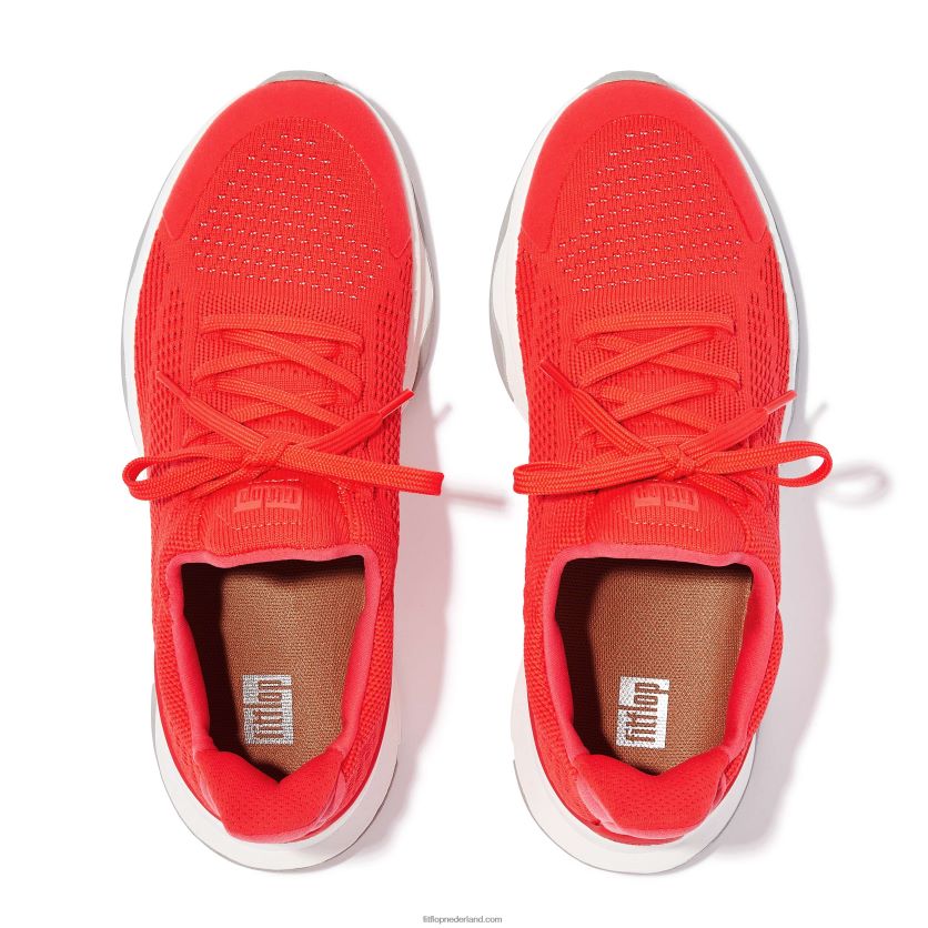 vitamine ffx neon reflecterende gebreide sportschoenen vrouwen Fitflop F4BXJ8240 neon-oranje