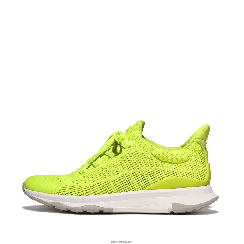 vitamine ffx neon reflecterende gebreide sportschoenen vrouwen Fitflop F4BXJ8242 elektrisch geel